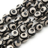 Faceted Eye Pattern Tibetan Agates Stone Round Loose Beads 8 10 12MM