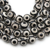 Faceted Eye Pattern Tibetan Agates Stone Round Loose Beads 8 10 12MM