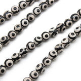 Faceted Eye Pattern Tibetan Agates Stone Round Loose Beads 8 10 12MM