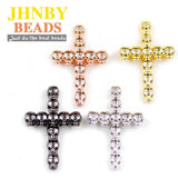 2pcs Skull Cross Pendant Copper Spacer beads Pave CZ Metal Charms