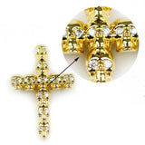 2pcs Skull Cross Pendant Copper Spacer beads Pave CZ Metal Charms