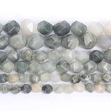 Faceted Green Grass Stone Beads for Jewelry Making DIY