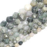 Faceted Green Grass Stone Beads for Jewelry Making DIY
