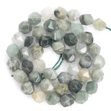 Faceted Green Grass Stone Beads for Jewelry Making DIY