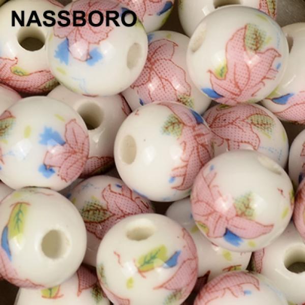 8MM Ceramic Flower Beads Jewelry Making Supplies