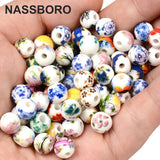 8MM Ceramic Flower Beads Jewelry Making Supplies