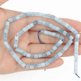 4x4mm Natural Aquamarine Stone Beads Cylinder Loose Spacer Beads