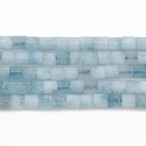 4x4mm Natural Aquamarine Stone Beads Cylinder Loose Spacer Beads