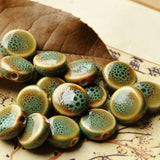 30Pcs Multicolor Ceramic Bead Round Flat Spacer Beads for DIY Jewelry Making