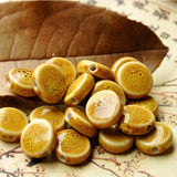 30Pcs Multicolor Ceramic Bead Round Flat Spacer Beads for DIY Jewelry Making