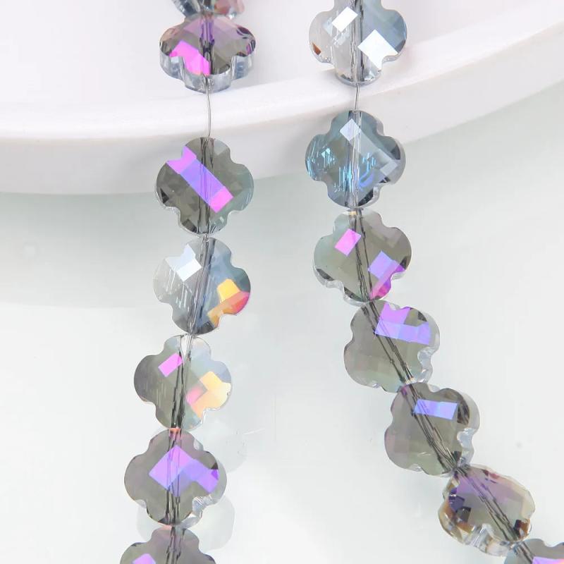 20PCS Glass Flower Beads Charms Jewelry Making DIY 10*16mm