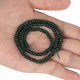 5x2mm Dark Green Jade Abacus Beads for Jewelry Making