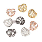 Rose Silver Heart Beads Copper Jewelry Zirconia Spacer Charm DIY Bracelet