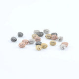 Rose Silver Heart Beads Copper Jewelry Zirconia Spacer Charm DIY Bracelet