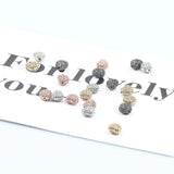 Rose Silver Heart Beads Copper Jewelry Zirconia Spacer Charm DIY Bracelet