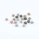 Rose Silver Heart Beads Copper Jewelry Zirconia Spacer Charm DIY Bracelet