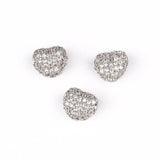 3pcs CZ Spacer Beads Love Heart Micro Pave Cubic Zirconia for Bracelet DIY