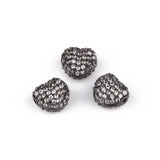3pcs CZ Spacer Beads Love Heart Micro Pave Cubic Zirconia for Bracelet DIY