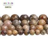 Natural Stone Beads Bamboo Agates Round Loose Beads 15 inches