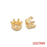 50pcs Bronze Crown Spacer Beads 10*7mm Charms for DIY Jewelry Making