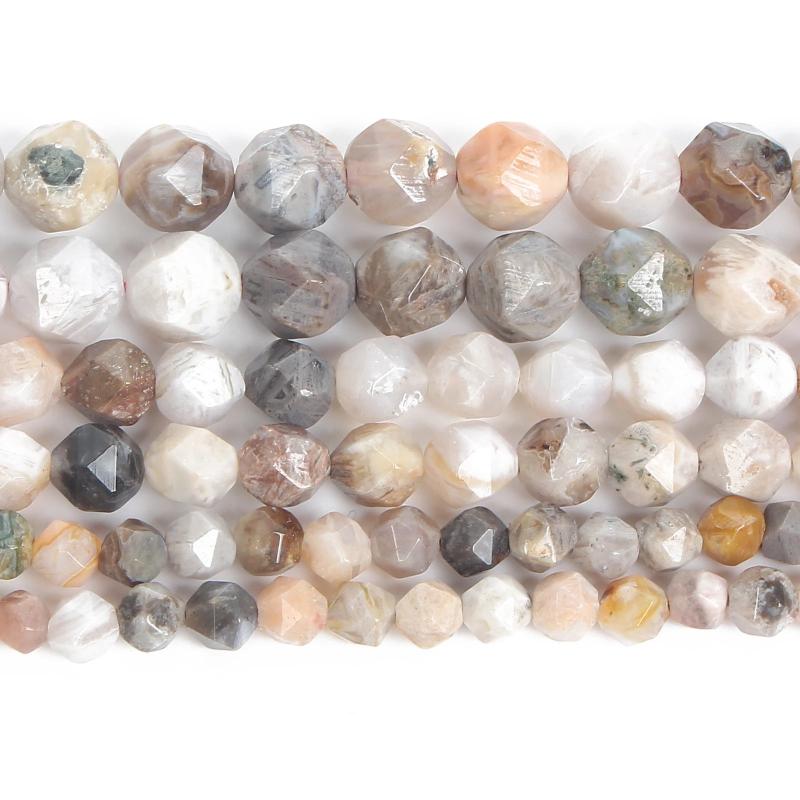Faceted Agate Round Stone Beads for DIY Jewelry Making 6/8/10MM