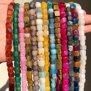 8mm Frost Cracked Dragon Veins Agate Loose Beads for Jewelry Making