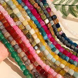 8mm Frost Cracked Dragon Veins Agate Loose Beads for Jewelry Making