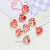6pcs Ins Polka Dot Love Crystal Glass Beads DIY Jewelry