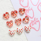 6pcs Ins Polka Dot Love Crystal Glass Beads DIY Jewelry