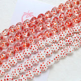 6pcs Ins Polka Dot Love Crystal Glass Beads DIY Jewelry