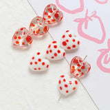 6pcs Ins Polka Dot Love Crystal Glass Beads DIY Jewelry