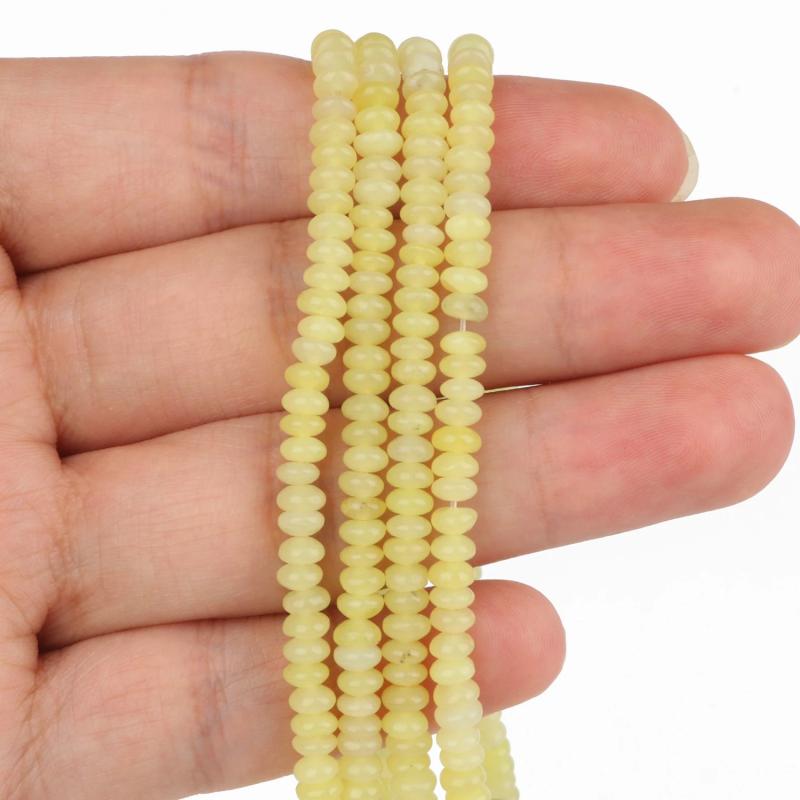 5x2mm Lemon Jade Abacus Beads Flat Round Disc Loose Spacer Beads