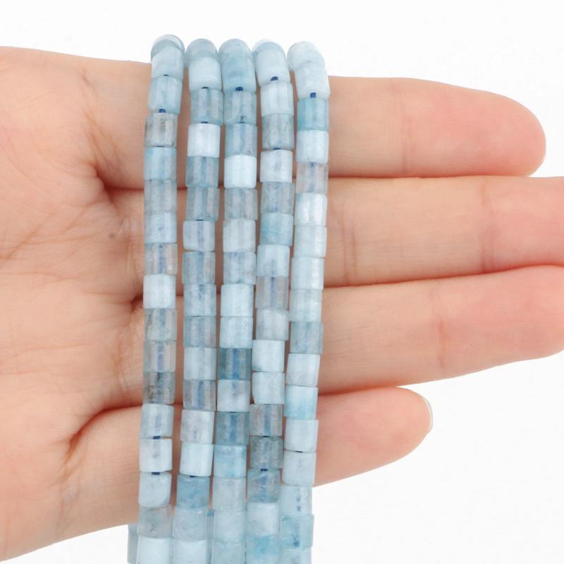 4x4mm Aquamarine Rondelle Bead Loose Beads 15''