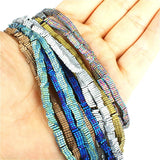 Hematite Square Beads Electroplated for DIY Jewelry Making