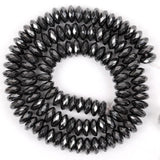 8*3mm Hematite Stone Rose KC Plated Wheel Spacer Beads