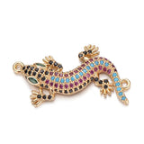 Chameleon Lizard Charm Micro Pave Zircon Beads for Jewelry Making
