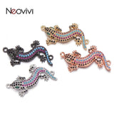 Chameleon Lizard Charm Micro Pave Zircon Beads for Jewelry Making