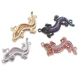 Chameleon Lizard Charm Micro Pave Zircon Beads for Jewelry Making
