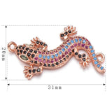 Chameleon Lizard Charm Micro Pave Zircon Beads for Jewelry Making