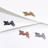Chameleon Lizard Charm Micro Pave Zircon Beads for Jewelry Making