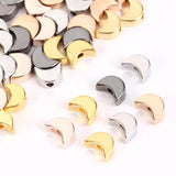 30pcs Colorful Copper Moon Shape Spacer Beads for DIY Jewelry Making 5x7mm