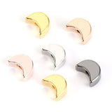 30pcs Colorful Copper Moon Shape Spacer Beads for DIY Jewelry Making 5x7mm