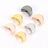 30pcs Colorful Copper Moon Shape Spacer Beads for DIY Jewelry Making 5x7mm