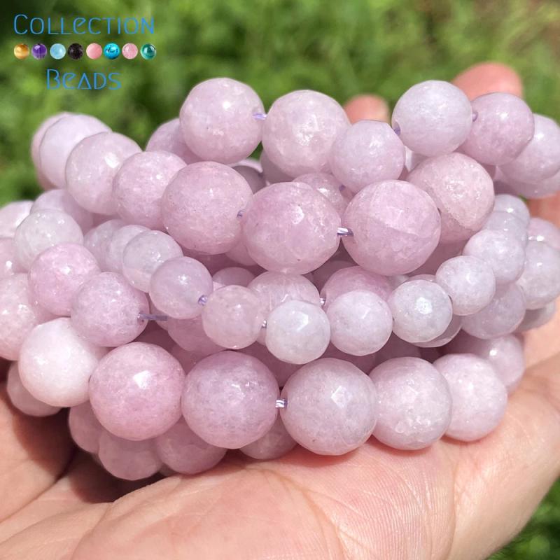 6 8 10mm Faceted Kunzite Jades Round Spacer Loose Beads 15''