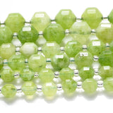 Faceted Green Olivine Stone Beads 6 8 10mm