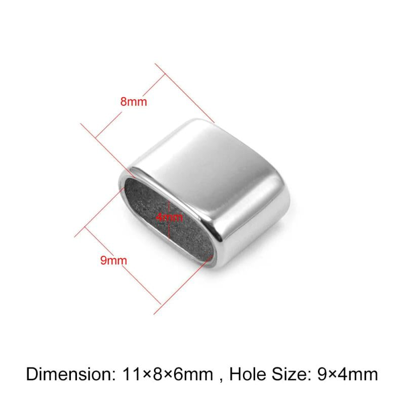 10pcs Stainless Steel Large Hole Spacer Beads for Bracelet DIY Jewelry Making