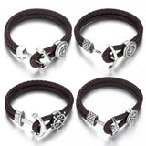 4Pcs Stainless Steel Anchor Rudder 6mm Slide Charm for Leather Bracelet DIY