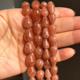 Sun Stone Beads Water Drop Loose Spacer Beads 15''Inches
