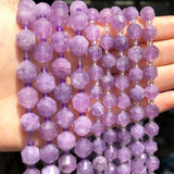 Faceted Purple Amethyst Beads 8-10mm 15''
