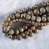 Green Tibetan Dzi Beads Spacer 8/10/12MM Round Loose Beads